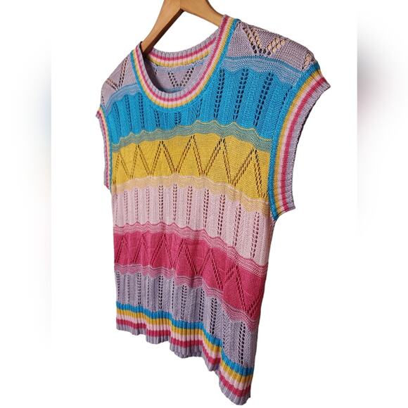 Crochet Barbie Knit Sleeveless Top Medium - Picture 4 of 10
